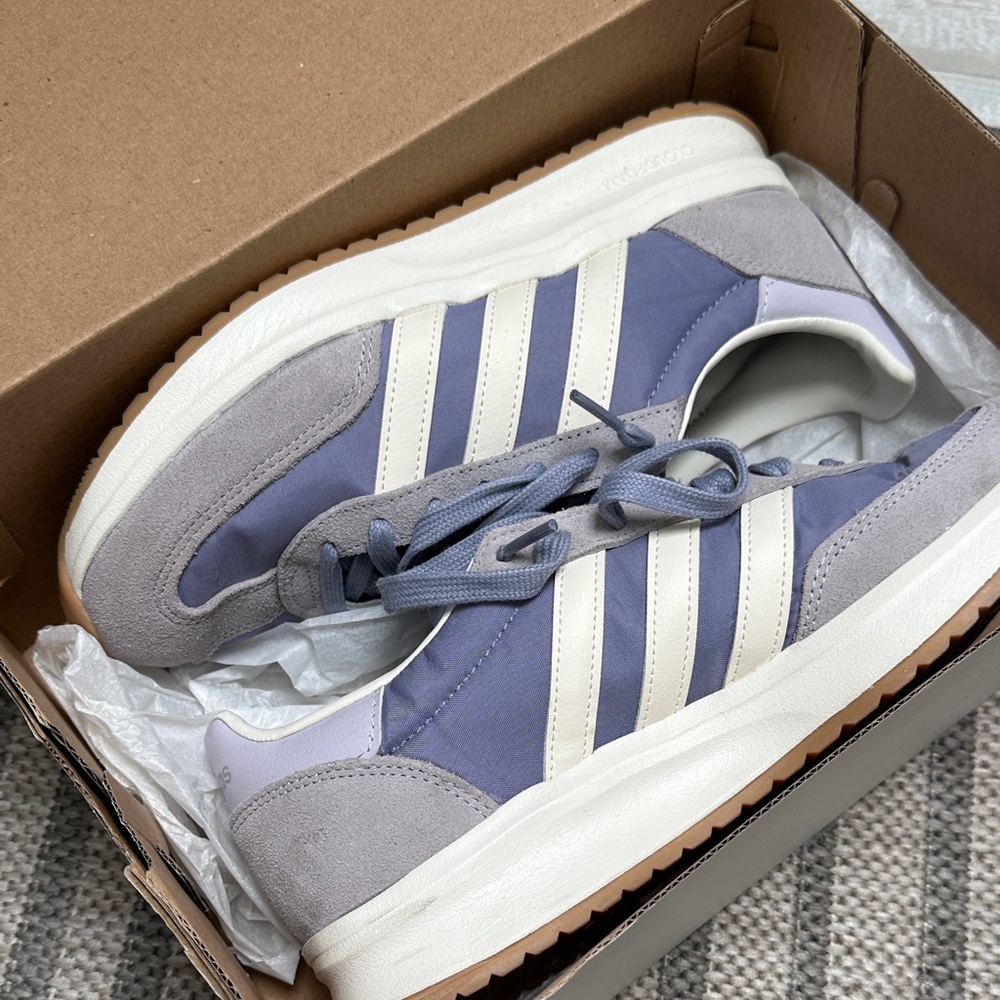 Adidas Lavender and Cream Sneakers